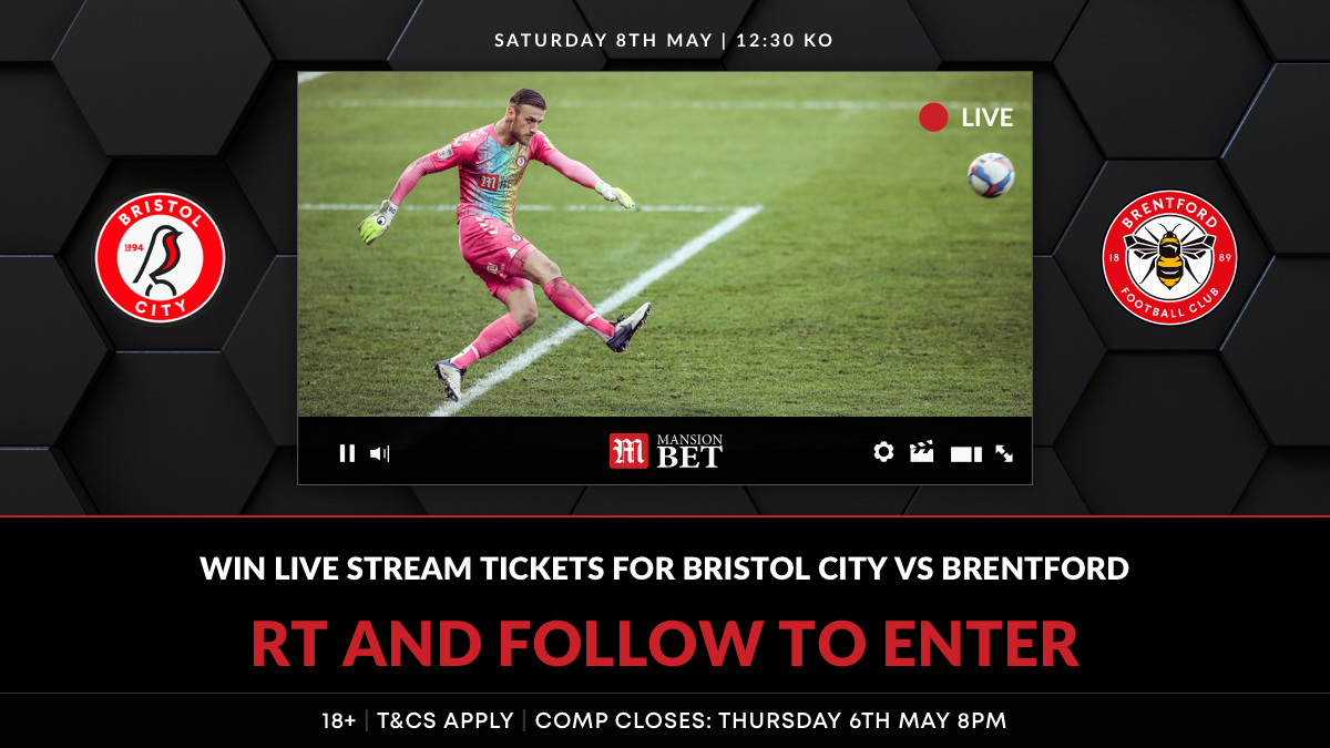 📺 WIN A LIVE STREAMING TICKET FOR BRISTOL CITY VS. BRENTFORD THIS WEEKEND! Simply RT this tweet and follow @MansionBet to enter! ✅ ⏰ Winners announced tonight at 8:00pm! #BristolCity Full T&Cs apply: bit.ly/MBComps