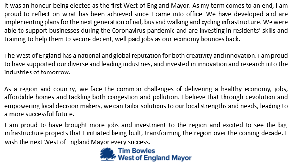 Mayor Tim Bowles tweet media