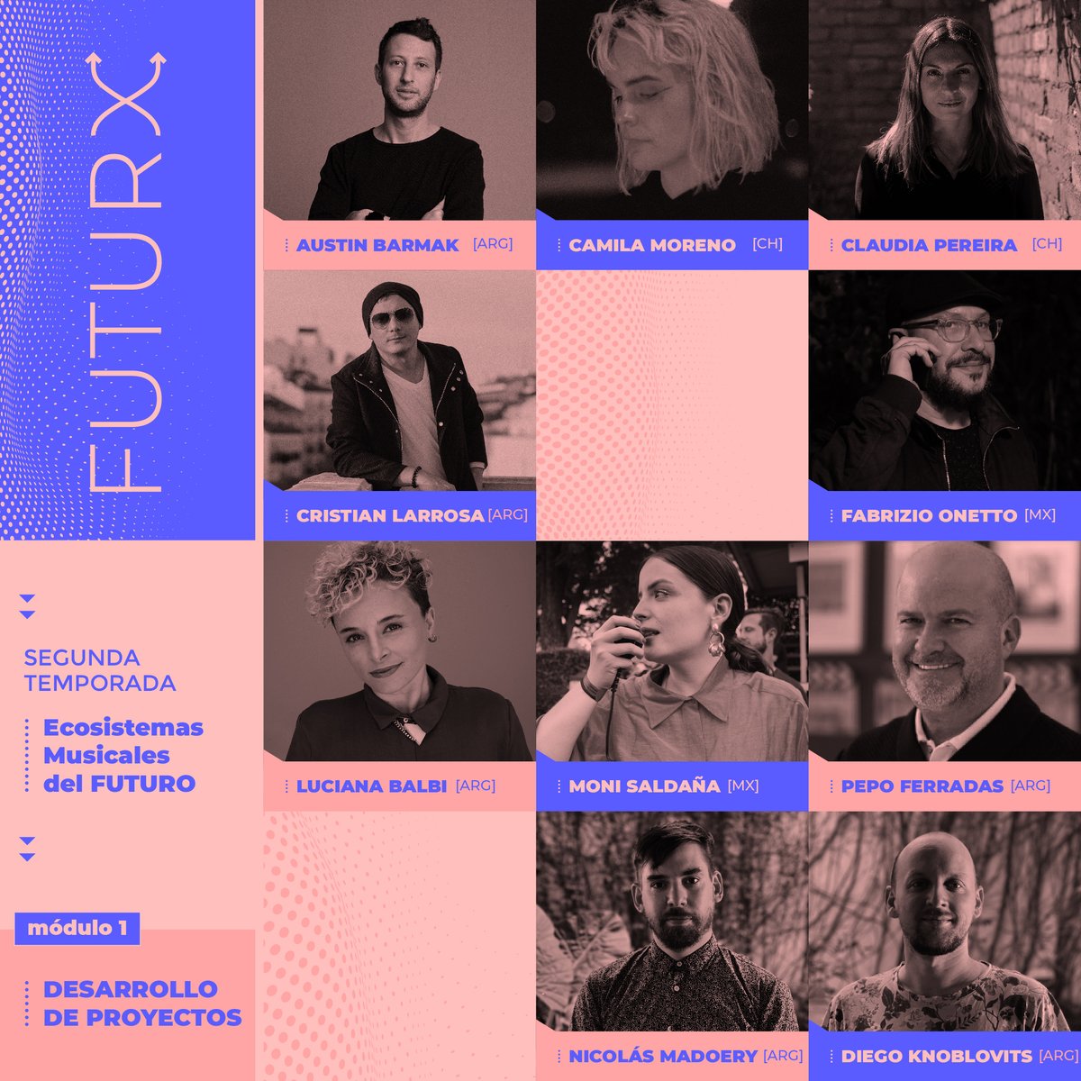 432_Hertzios's tweet photo. ¡Les contamos quiénes van a ser parte del primer módulo de la segunda temporada de #FUTURX! Profesionales de toda América Latina que admiramos y que van a compartir sus herramientas, experiencias y visiones sobre los proyectos que desarrollan. #EcosistemasFUTURX https://t.co/m5vie07wBg