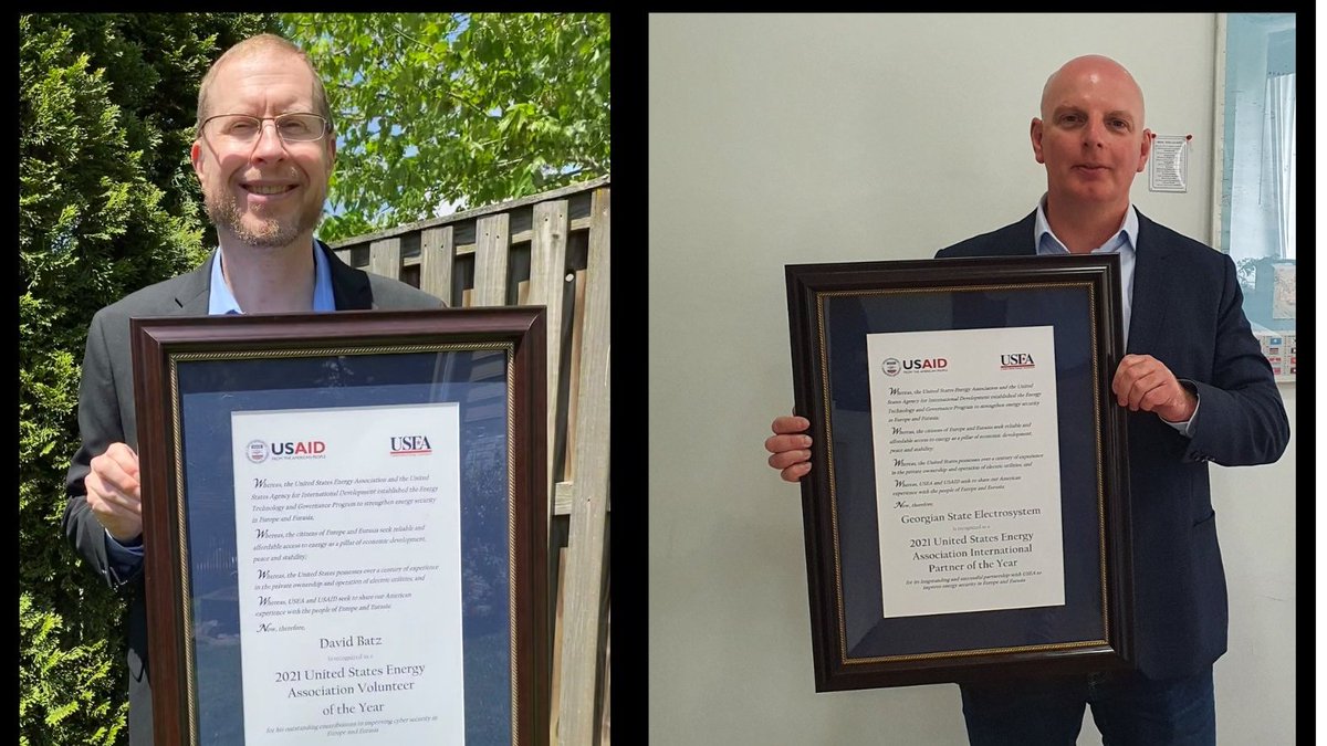 EEI (@edison_electric) on Twitter photo EEI congratulates <a href="/davbatz/">David Batz - 🦋</a> for being named a Volunteer of the Year by <a href="/USEnergyAssn/">U.S. Energy Association</a> for <a href="/USAID/">USAID</a> /USEA's Utility Cyber Security Initiative for Europe and Eurasia! David is pictured in the top left, along with this year's other award recipients.
Read more: bit.ly/3nP8wlS EEI congratulates <a href="/davbatz/">David Batz - 🦋</a> for being named a Volunteer of the Year by <a href="/USEnergyAssn/">U.S. Energy Association</a> for <a href="/USAID/">USAID</a> /USEA's Utility Cyber Security Initiative for Europe and Eurasia! David is pictured in the top left, along with this year's other award recipients.
Read more: bit.ly/3nP8wlS