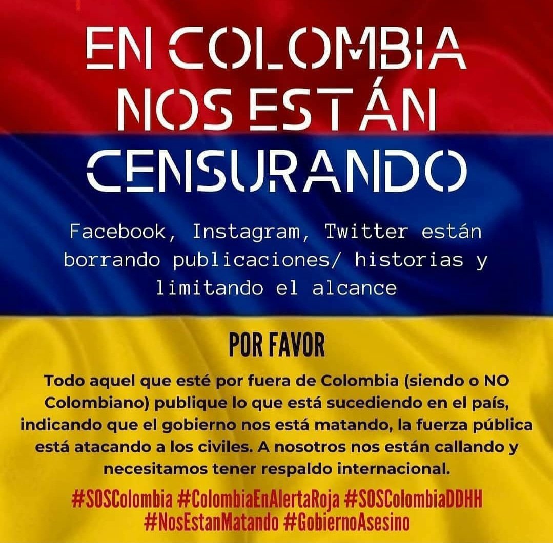 danialuvspal's tweet image. YA NO SOLO ES COLOMBIA, EN TODAS PARTES NOS ESTÁN CENSURANDO PERO NO PAREMOS DE DIFUNDIR INFORMACIÓN

NO IMPORTA CUÁNTAS VECES VEAN LO MSIMO SÍGANLO DIFUNDIENDO, QUE EL MUNDO SE ENTERE‼️‼️‼️ 
#LATAMLIVESMATTER