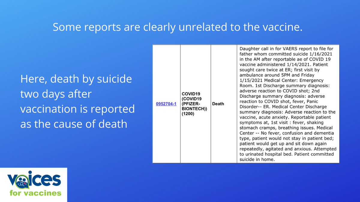 Death by suicide is a tragedy and hurting families are looking for answers. But it is difficult to draw a straight line to  #vaccines as a cause. We do not have to take this report into account.