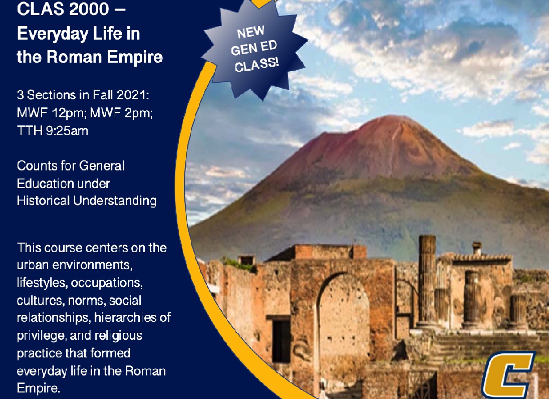 and_utc's tweet image. Excited to announce our new General Education course for the Fall 2021 semester: Everyday life in the Roman Empire-  taught by our Department head, Dr. Joshua Davies!