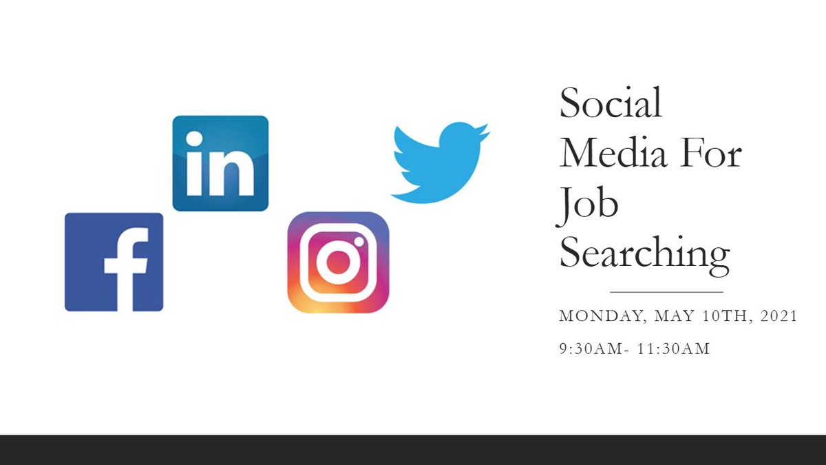 JobHouseCA's tweet image. Want to learn how to use Social Media as a tool for job searching? This virtual workshop will share 12 big ideas for social media practices on Monday May 10th from 9:30am-11:30am. To register: sschto.ca/ETC-Workshop-F… or email infoetc@sschto.ca #socialmedia #jobsearch #jobhouse