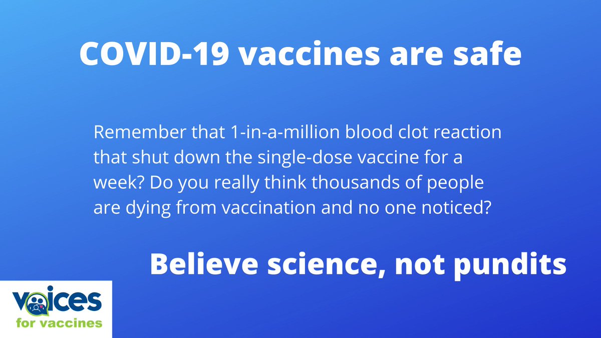 Let's put this  #VAERS  #vaccine fear-mongering into perspective. J&J vaccines were paused over 8 people with blood clots. Raise your hand if you think  #FDA and  #CDC nerds are just ignoring thousands of deaths. RT this if you think  #TuckerCarlsonMustGo for spreading disinfo.