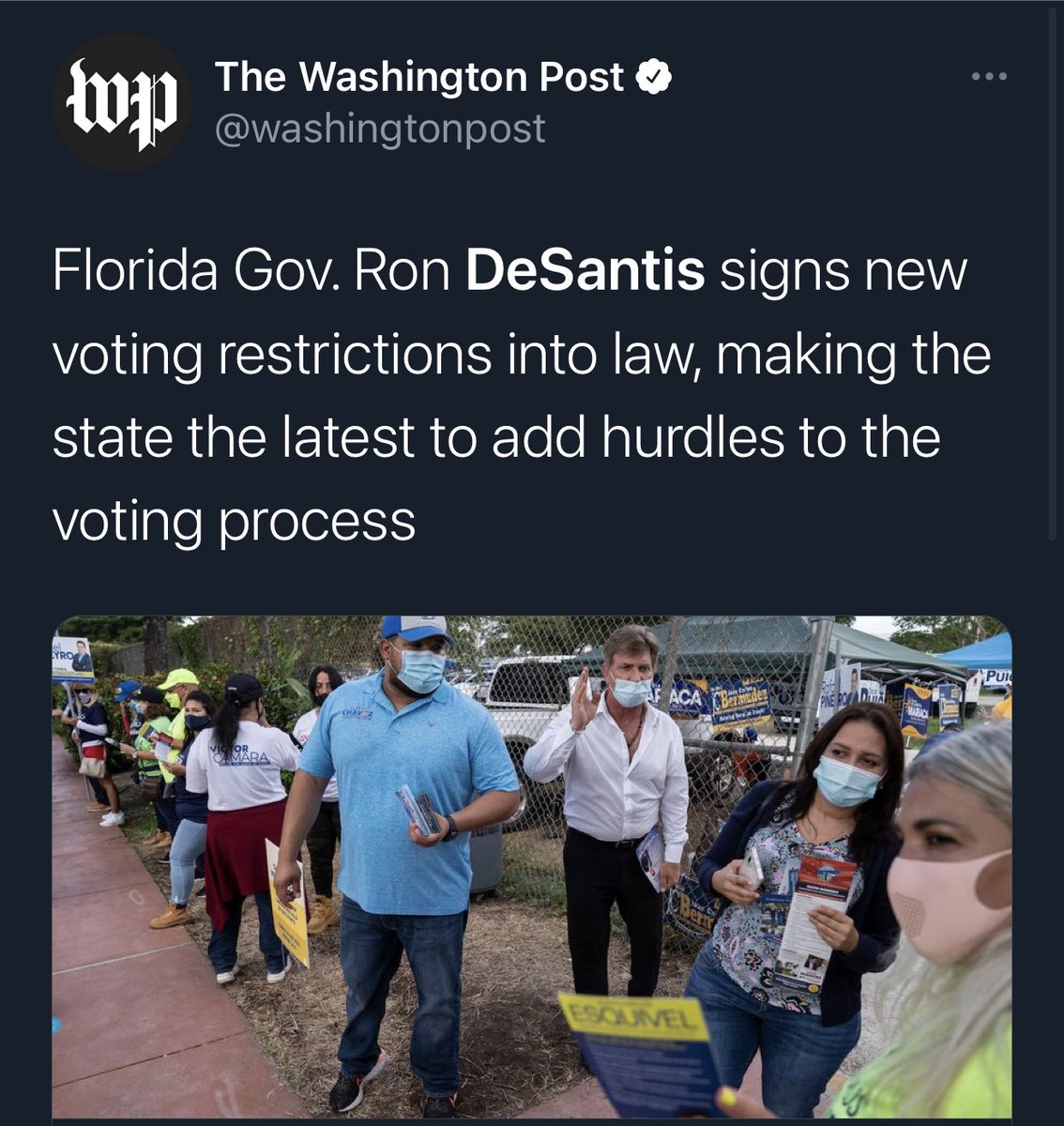 Here we go again. Before you write a story about the Florida law’s “sweeping restrictions” or “reducing voter access” please take a look at the specifics of the bill. Democrats want to make basic safeguards that have existed for decades toxic. Don’t help them gaslight.