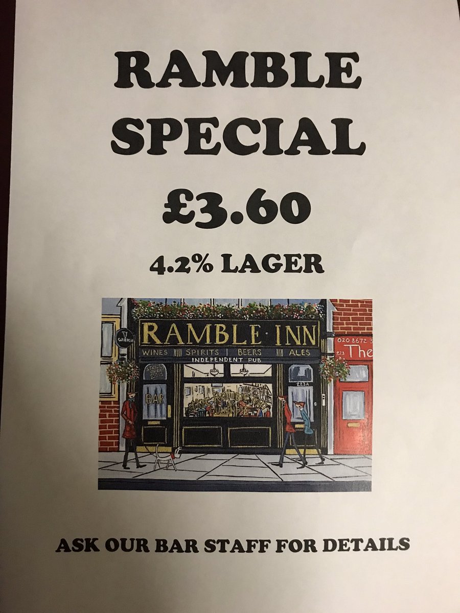 We would like to thank everyone who have been back to support us since reopening , From Jimmy and all the staff at the #Rambletooting #independent #Local <a href="/TootingNub/">Tooting Nub News 🇺🇦</a> <a href="/tootingnewsie/">Tooting Newsie</a> <a href="/SeanTreacysLon/">Sean Treacy's Hurling Club London</a> <a href="/OfficialTmufc/">Tooting & Mitcham United FC</a> <a href="/TootingBecFC/">Tooting Bec FC</a> <a href="/croydoncamogie/">Croydon Camogie Club</a> <a href="/TowersLadies/">Round Towers Ladies</a> keep safe