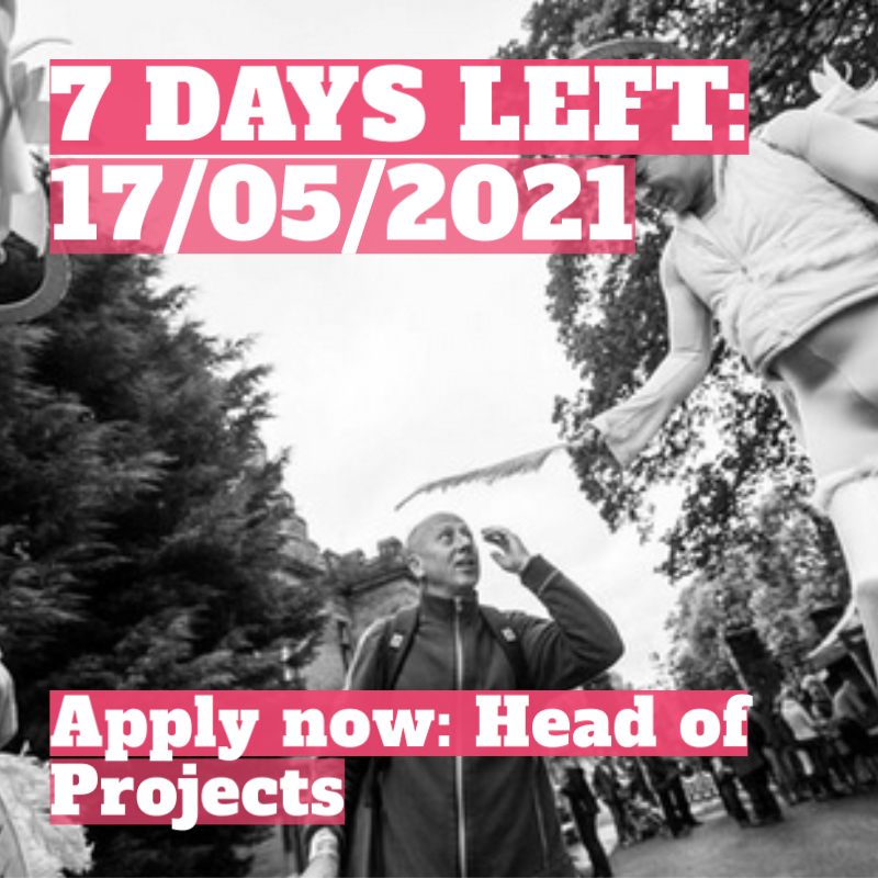 Just a week left to apply for our Head of Projects role at Eden Arts, working with an exciting programme of events. Deadline: Monday 17th May. Find more info &amp; apply here&gt;&gt; bit.ly/3gQzU1n