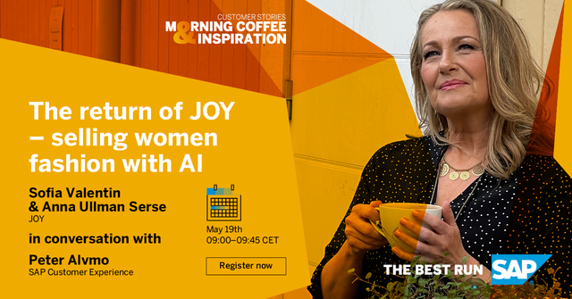 maykoh's tweet photo. Morning coffee &amp; inspiration with JOY, the fashion brand that's tapping into 2 of SAP's latest innovations, don't miss out! https://t.co/klDwWjKrsX https://t.co/GekwlvlMwW