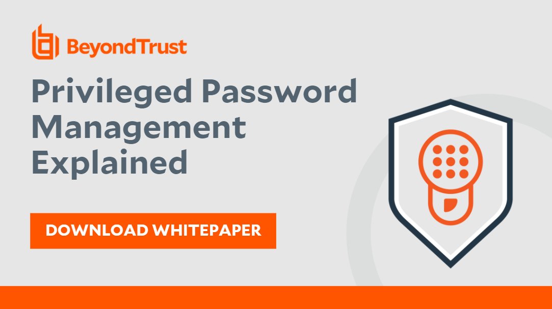BeyondTrust's tweet image. WHITEPAPER: Read this comprehensive overview of privileged credentials - it’s time to learn how to take control of them across your environment. 

Download: bit.ly/3vIgosm 

 #WorldPasswordDay #AdminRights #Passwords #Cybersecurity