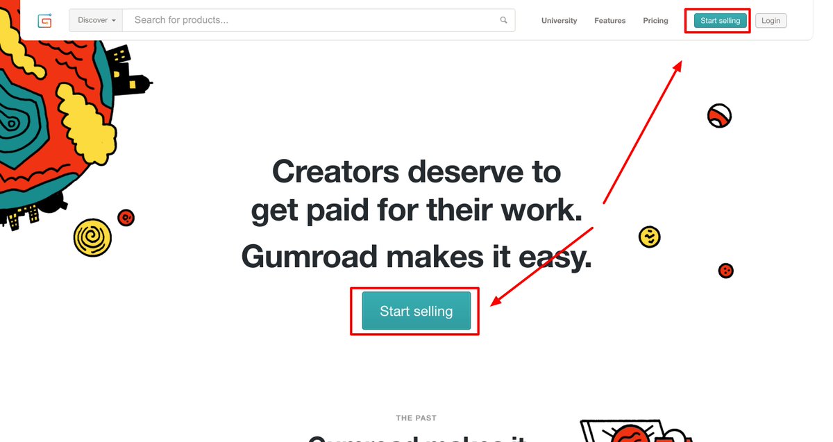 1. Have one goal50% of landing pages had multiple, often equally prioritised, call-to-actions.Focus your page on one key conversion event like  @gumroad
