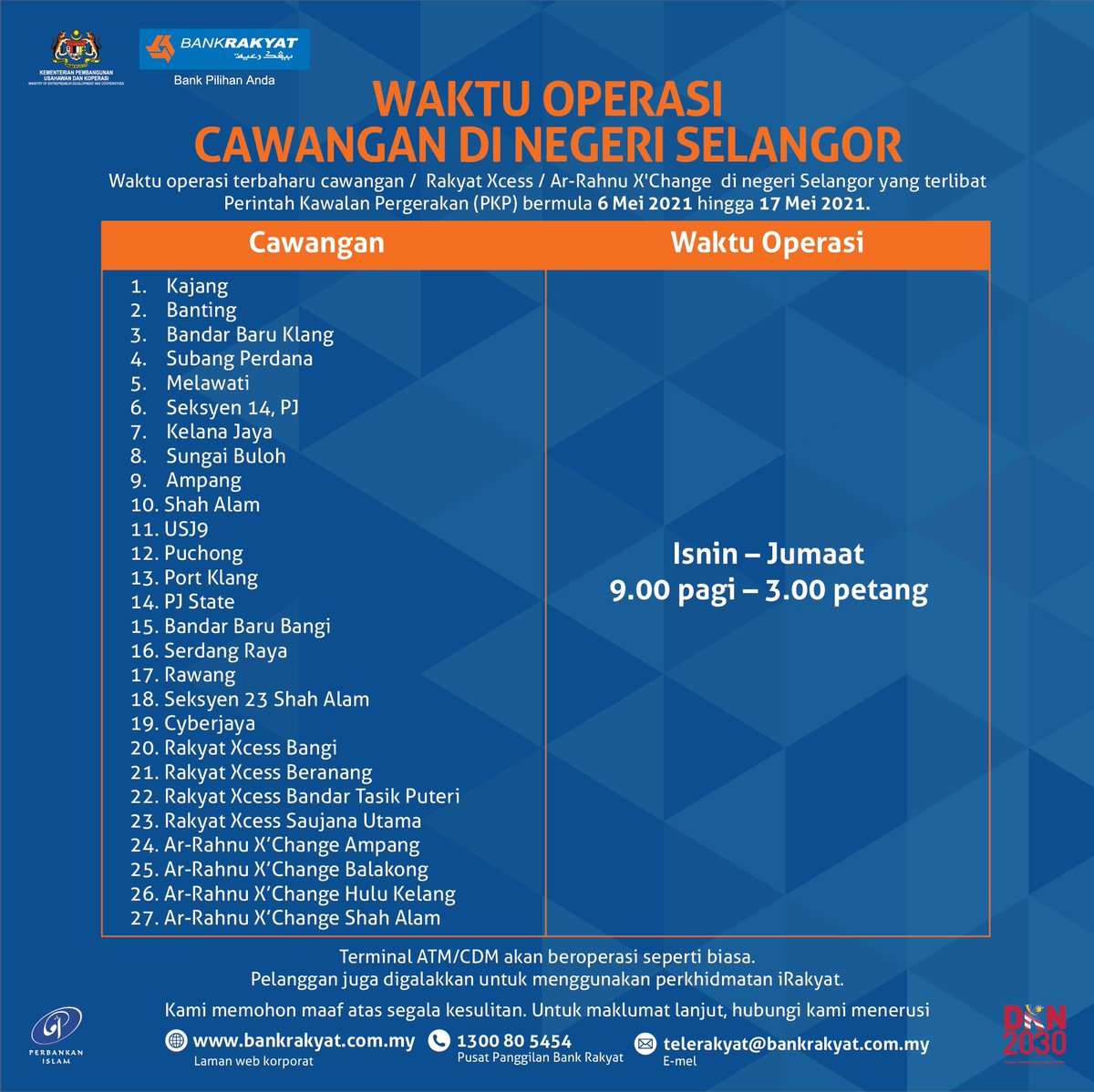 waktu operasi bank rakyat
