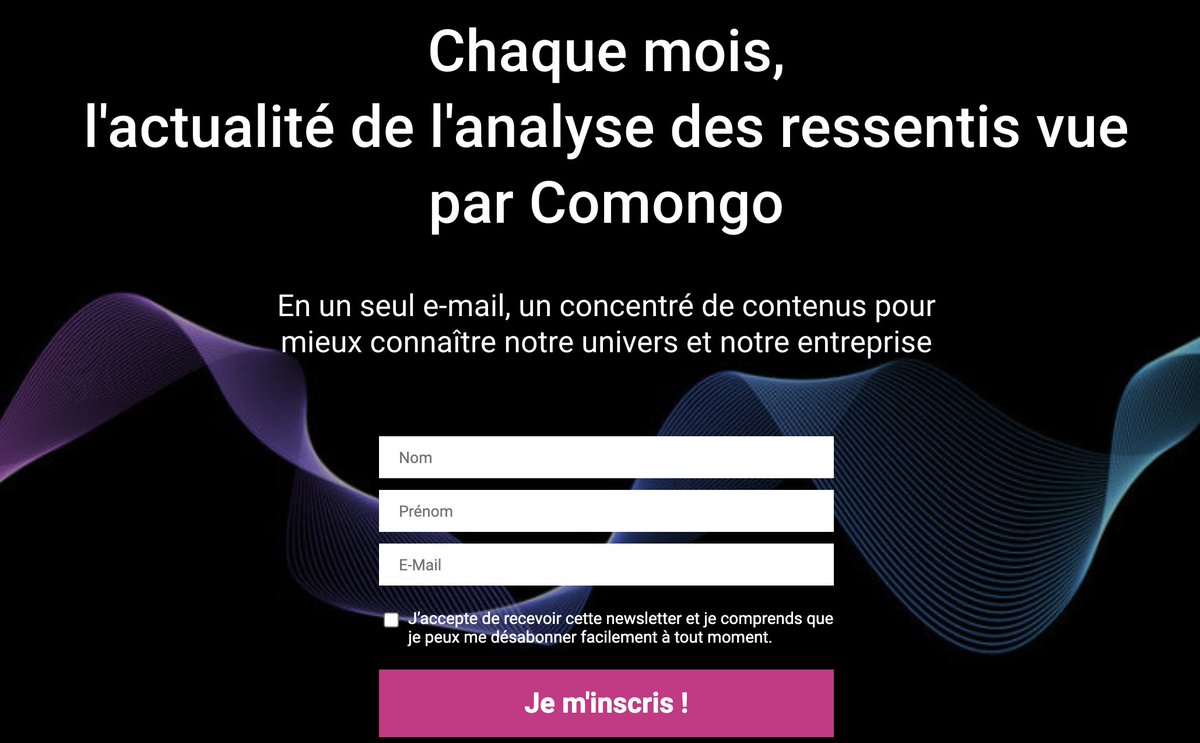 On lance notre newsletter ! On a voulu en faire un mini média rapide à lire mais truffé d'infos. Tout sur les études qualitatives, l'analyse des ressentis pour la stratégie d'entreprise, des billets expert sur la data et bien d'autres choses. C'est ici : comongo.fr/sabonner-a-la-…