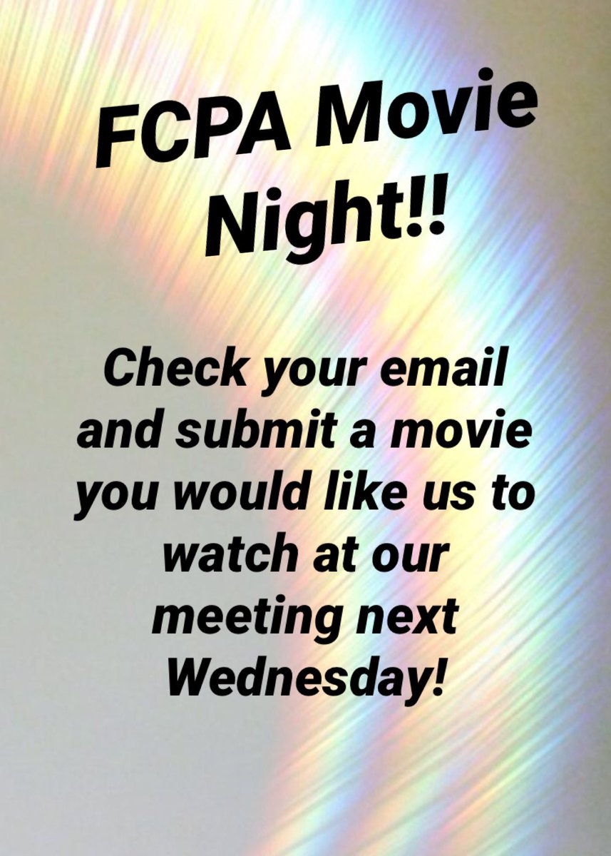 FCPA members!! President Josh sent out an email yesterday, and we would love to receive some movie requests from you!! Next Wednesday (May 12th,2021) we will be having a movie night to help destress as finals approach!! Hope you are having a lovely week!! -Mod Ken💛