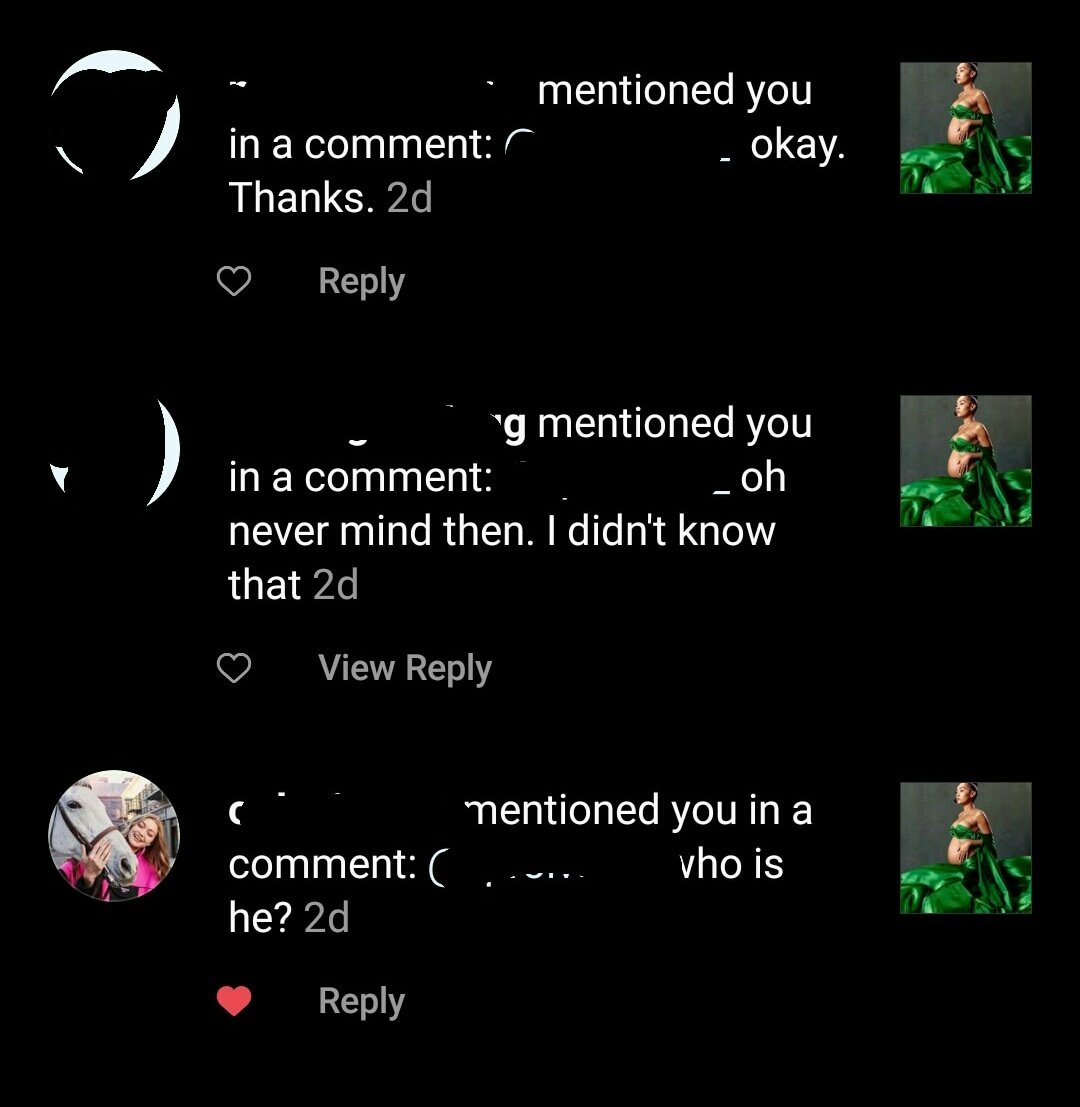 the original comments have been deleted but here are a few screenshots of people liking the replies.