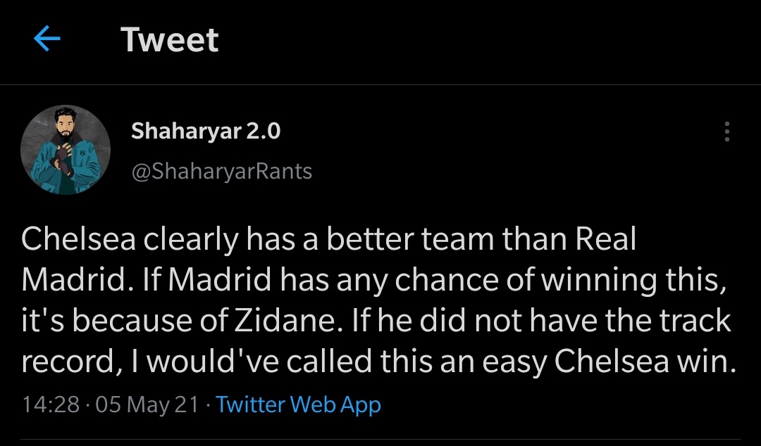 But the worst part was how he didn't change anything until too late. I would still be cautious of criticizing Zidane too much because he was the only reason why I thought Madrid had any chance of advancing. (I don't want to talk tactics because we all know what went wrong)