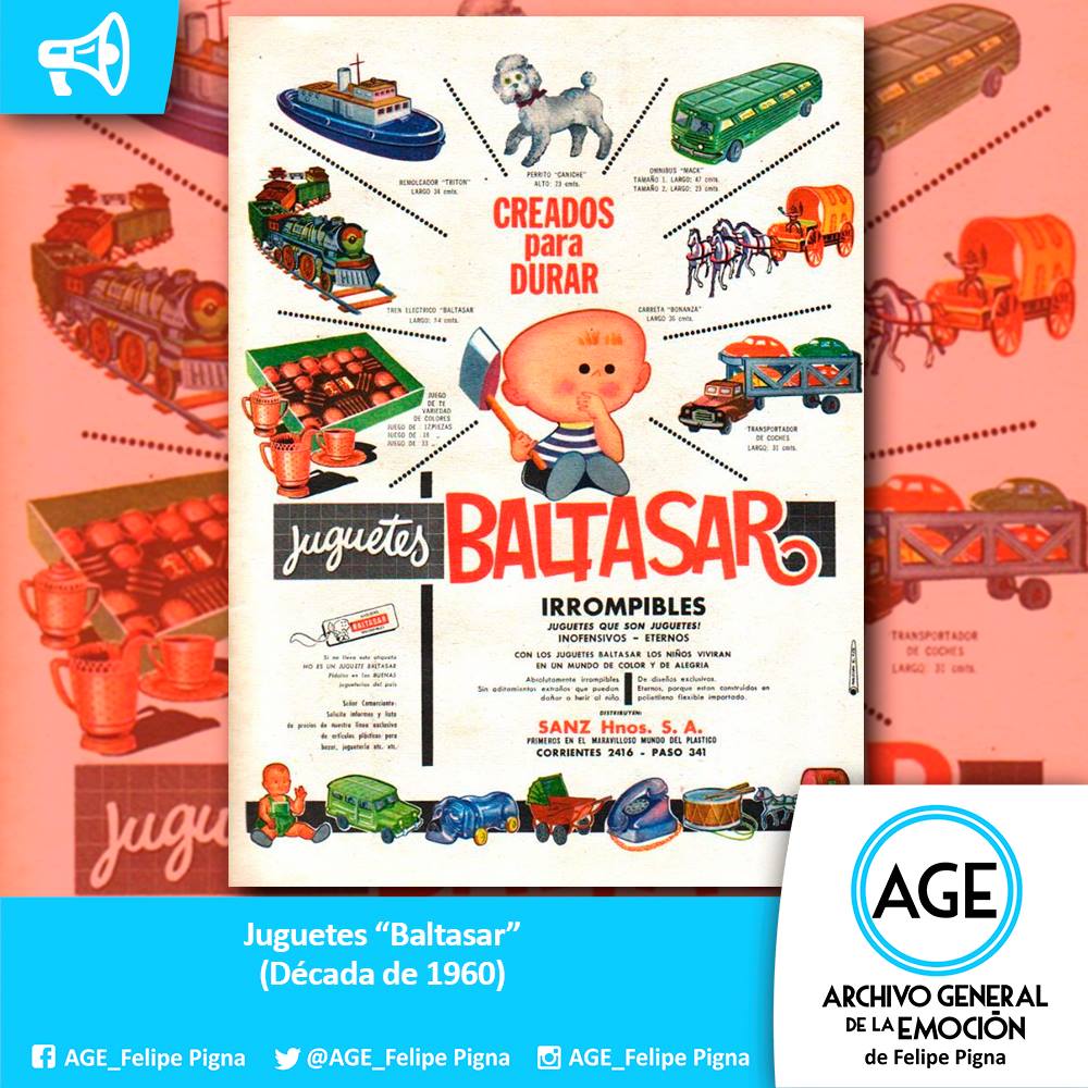 AGE_FelipePigna's tweet photo. ¿Quién tiene alguno de estos juguetes irrompibles marca Baltasar? #ArchivoGeneraldelaEmocion #Decada1960 https://t.co/ulRdqpglIa