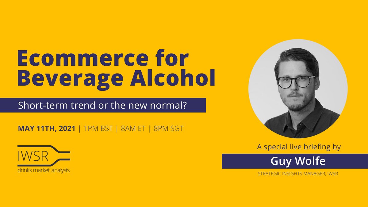 Catch Guy Wolfe, IWSR’s Strategic Insights Manager, deliver a special #live briefing on the evolution and #future of the beverage alcohol #ecommerce channel - bit.ly/3tmRlcM