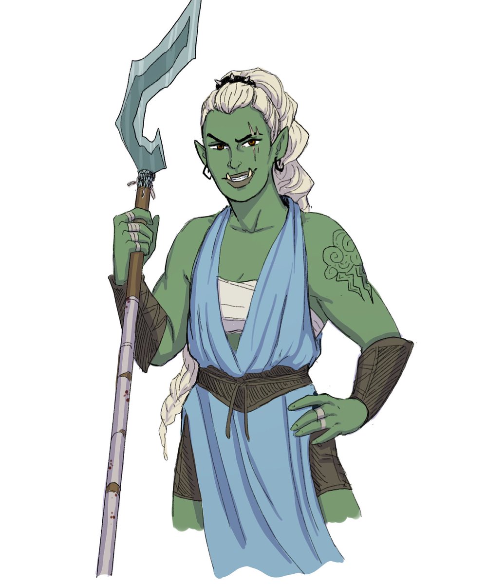 Na’Dashi Storm Barbarian, loose character sketch