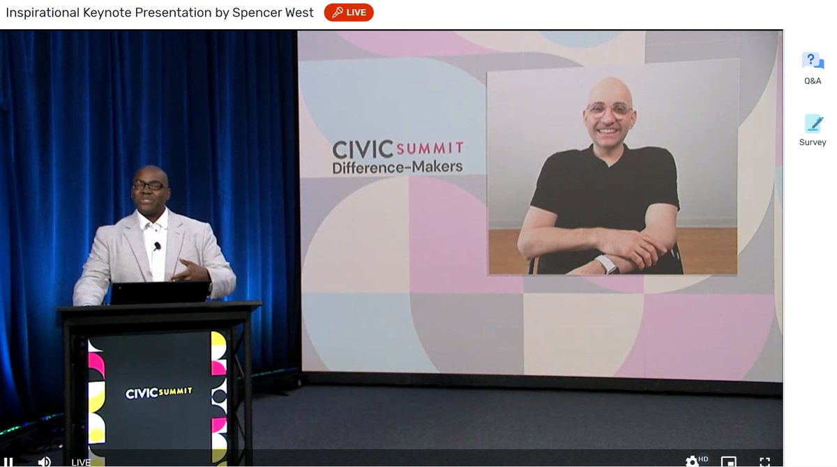 jonwiersma's tweet photo. @spencer2thewest has kicked off at #civicsummit imparting skills to Redefine Possible! Loving step one "Find the Lesson". https://t.co/qILwPlAJwA