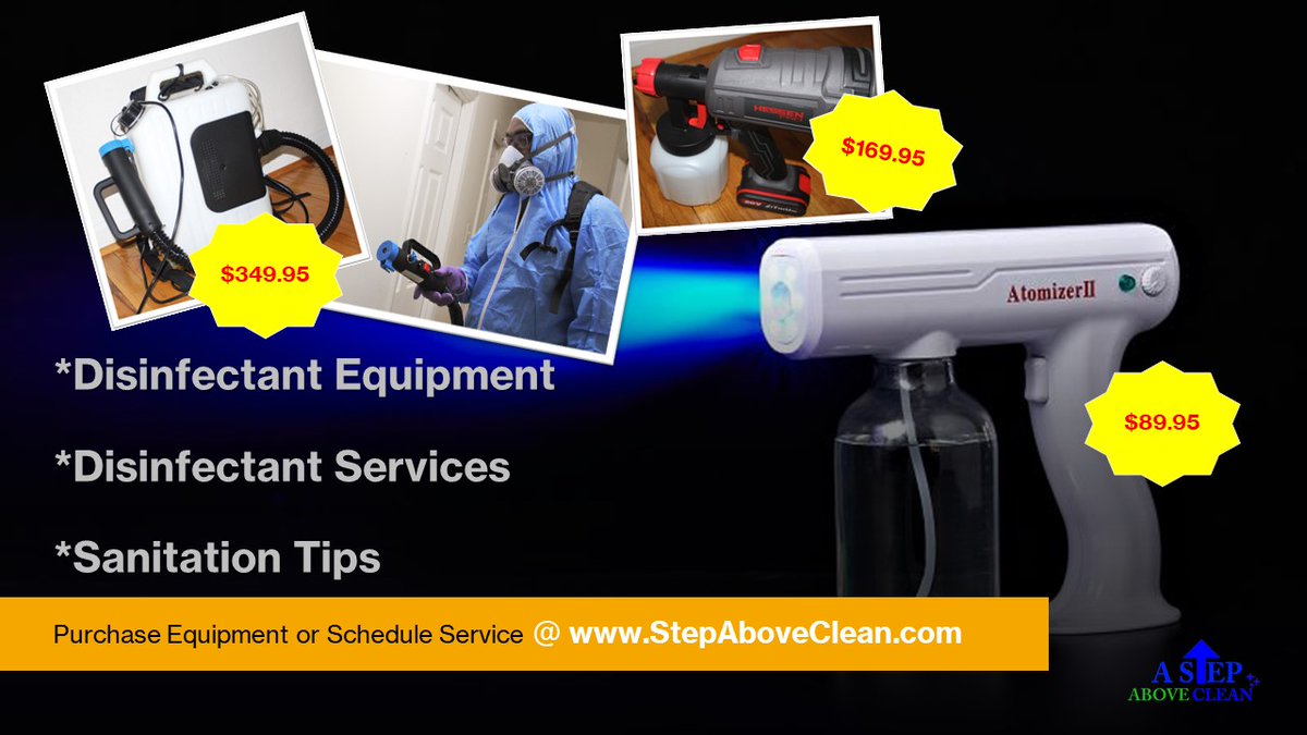 TheCleanSpot's tweet image. Still need sanitizing equipment??? Visit StepAboveClean.com today!