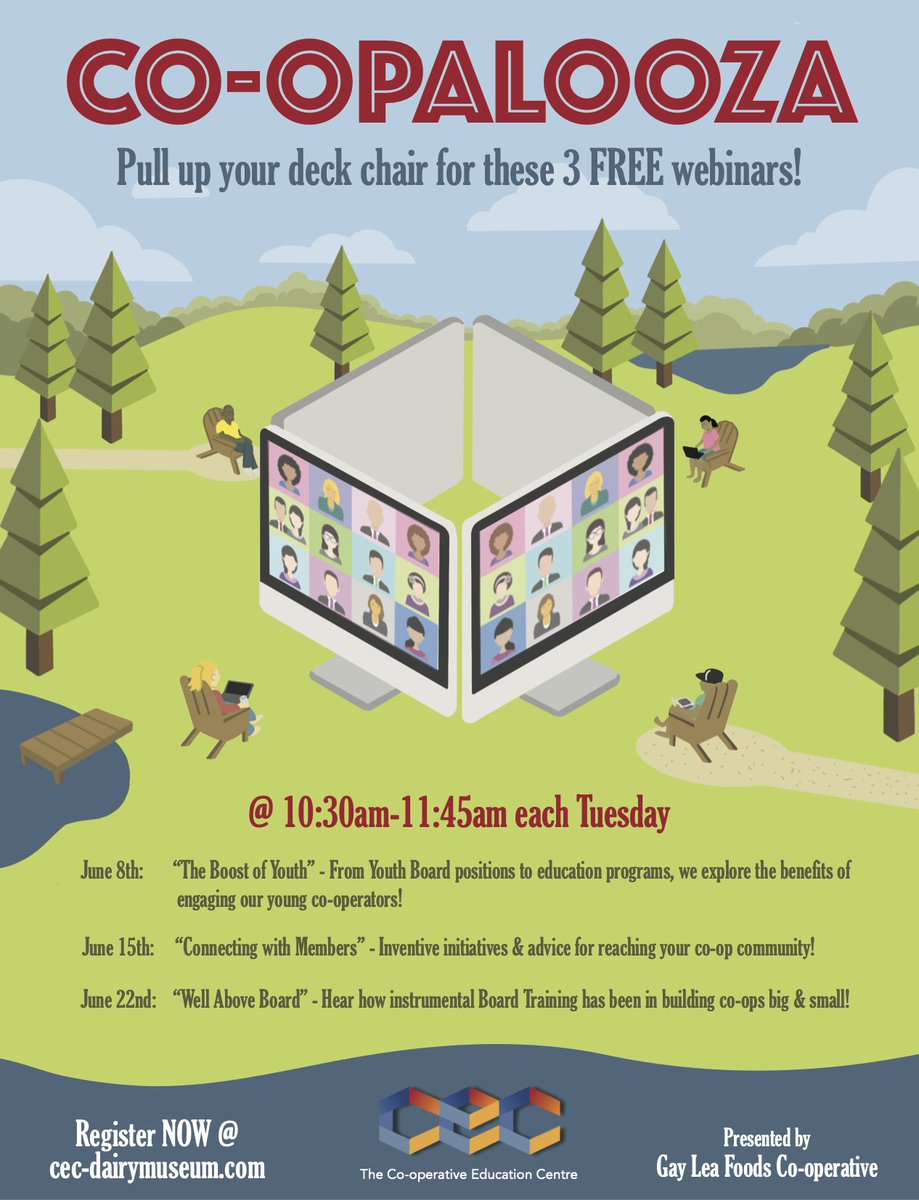 REGISTRATION IS NOW OPEN for Co-opalooza 2021 - our series of 3 FREE webinars in June for co-operators &amp; the co-op minded!
We've just announced the session topics and guest speakers will be released in the next few days.
REGISTER NOW at cec-dairymuseum.com
<a href="/gayleamembers/">Gay Lea Membership</a>