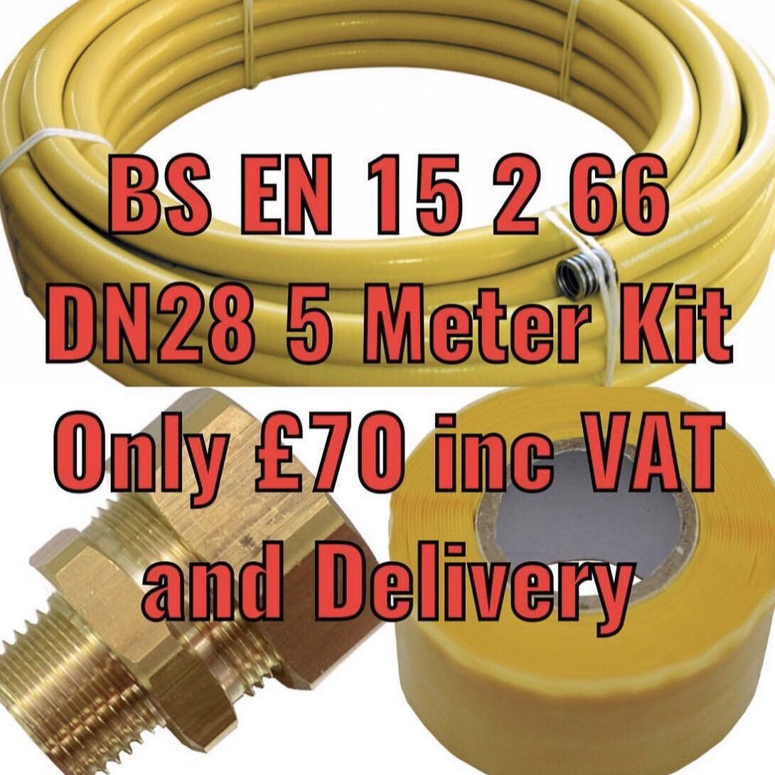 No price increases on our installer kits - Approved, technically supported and with a 2 year warranty - 5 Meter CSST installer kits, DN15 at £45, DN22 at £55 and DN28 at £70 all prices include VAT and delivery 📦 Click on the link in our bio to see the other sizes available.