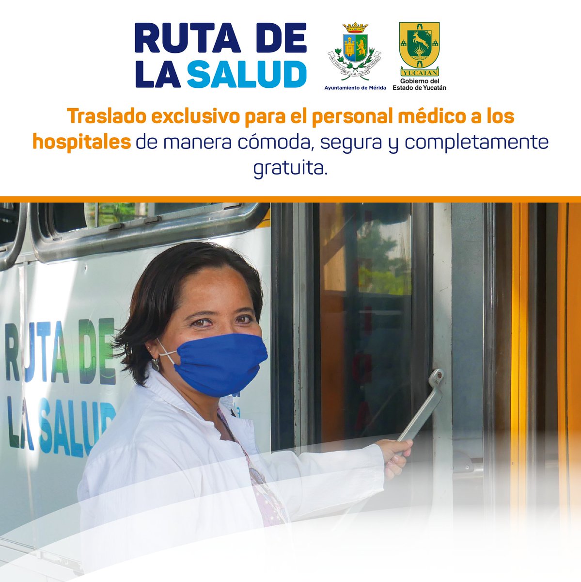 MauVila's tweet photo. Con la "Ruta de la Salud" el personal médico y de enfermería continúa llegando cómodo y seguro a sus centros de trabajo donde cuidan de la salud de los yucatecos ante el Coronavirus. https://t.co/8RNF0tQnd8