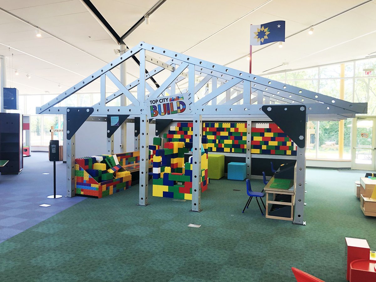 kansasdiscovery's tweet photo. Exhibit spotlight: Top City Build! Build your own additions to Topeka with small and giant plastic bricks. Create a new and improved Top City from your imagination. https://t.co/XjXULqBeZ1 #topcitykids #childrensmuseum #kansasdiscovery #topekastrong #topcity #topekakansas https://t.co/e4Yqb6Et90
