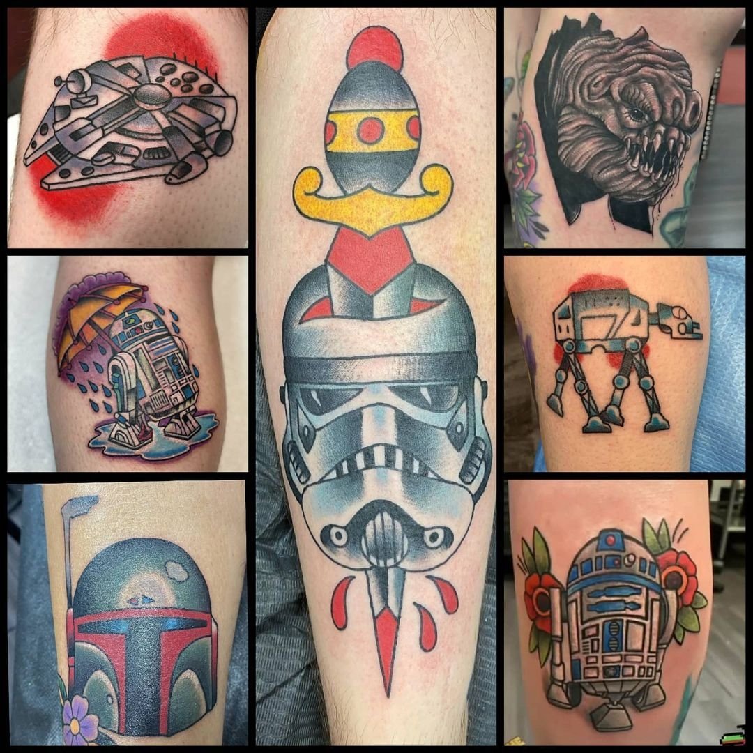 Star Wars Tattoo Flash  Cantina Dan  Jared Gaines Art