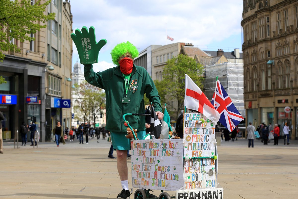 chrisetchells's tweet image. Sheffield's legendary 'man with the pram' John Burkhill was out in public for the first time since last March yesterday for a walk round the city centre.

See tomorrow's Star or click here for story and video:  bit.ly/3eYAVlx

@SheffieldStar #Sheffield #macmillan