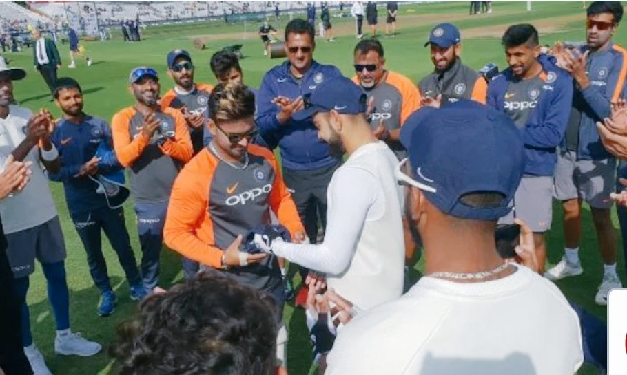 Rishabh Pant was handed his maiden Test cap during India's third Test versus England at Trent Bridge.(2018) Pant replaced an injured Dinesh Karthik. He was handed the Test cap by India captain Virat Kohli.