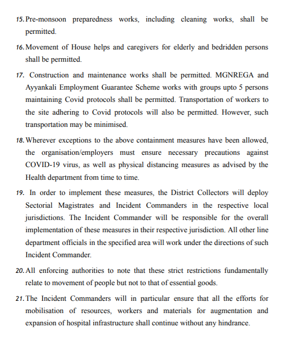 timesofindia's tweet image. All places of worship shall be closed for public; no more than 20 persons permitted during funeral congregations; in case of pre-fixed marriages no more than 20 persons allowed with social distancing protocol

Kerala to observe lockdown from May 8th to 16th amid COVID surge