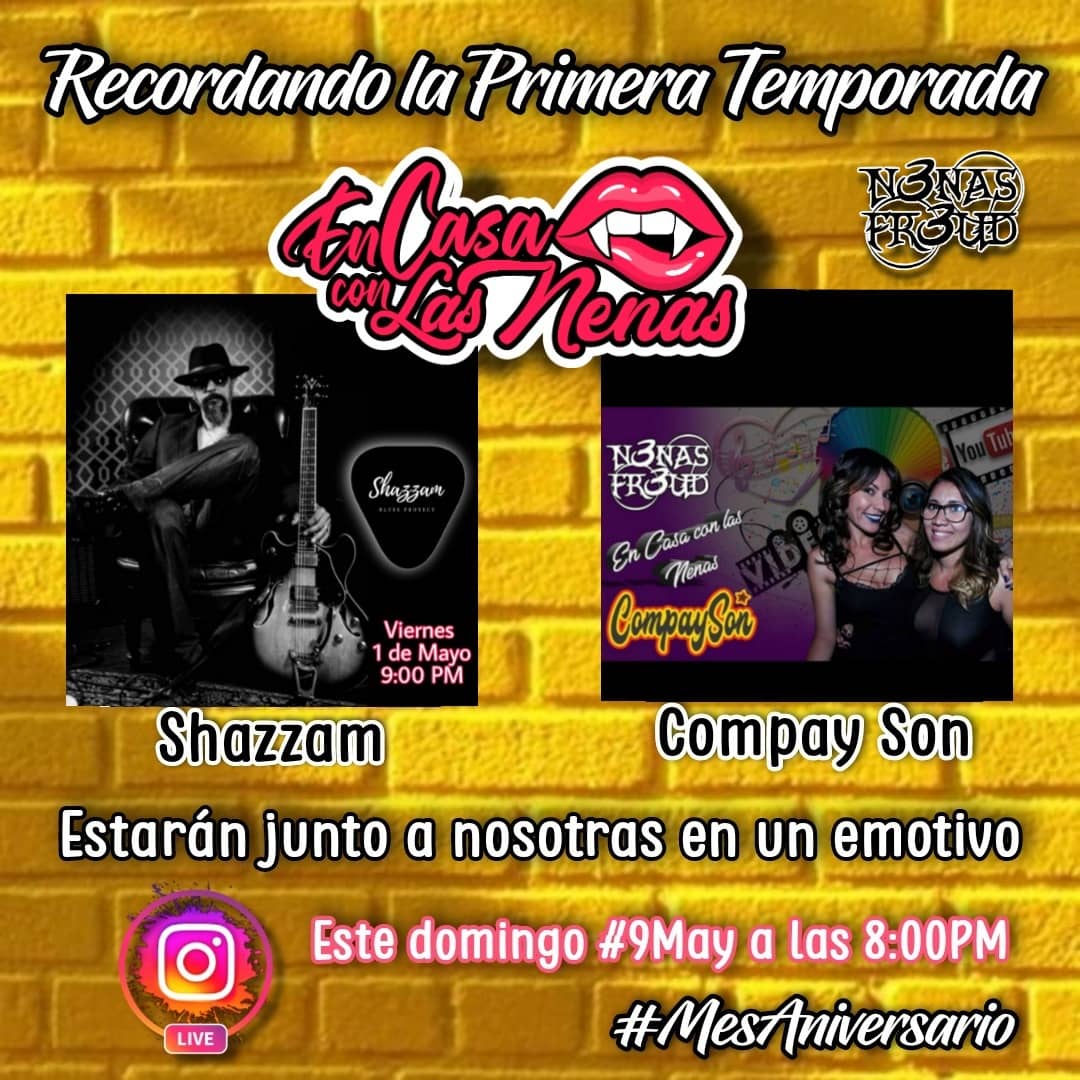☆Mes Aniversario☆
Vamos a recordar a los músicos que estuvieron en nuestra casita en la 1ra temporada de  #EnCasaConLasNenas

Empezamos con <a href="/shazamblues/">Jose Angel Regnault</a> y los chicos de <a href="/CompaySon/">CompaySon</a> . Queremos saber qué hay de nuevo, porque sabemos que la pandemia no los ha parado musicalmente