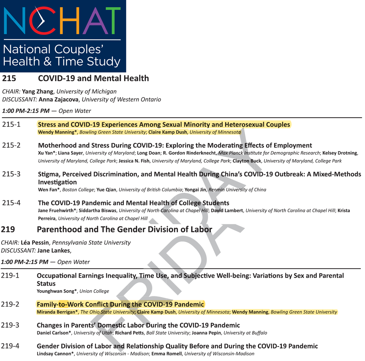 I am so excited because 2 National Couples' Health and Time Study papers will be presented at #PAA2021 tomorrow at 1 pm! .<a href="/wmannin/">Wendy D. Manning</a>, .<a href="/MirandaBerrigan/">Miranda Berrigan, PhD</a>, .<a href="/MarlarJenny/">Jenny Marlar</a>, .@AngTheodorou, and I have collected data from >3500 adults in the past 8 months with funding from .@NICHD_NIH!!!