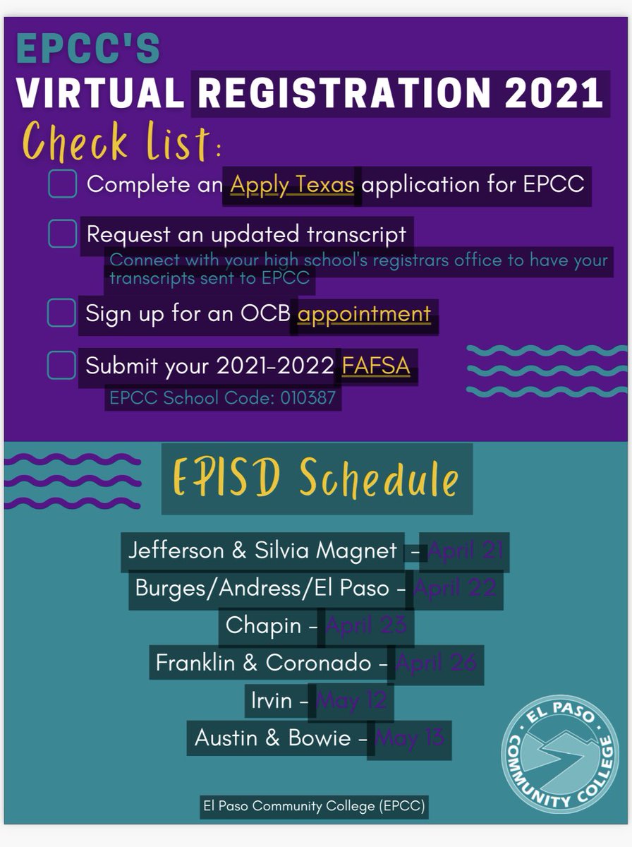 RocketGoCenter's tweet photo. 🚀 @irvinrockets21 EPCC will be hosting virtual OCB on 05/12, sign up for your personal appointment TODAY! ➡️ https://t.co/Bo5wwIgCIs  @EPCCNews @epccnso https://t.co/enboHLIdG8