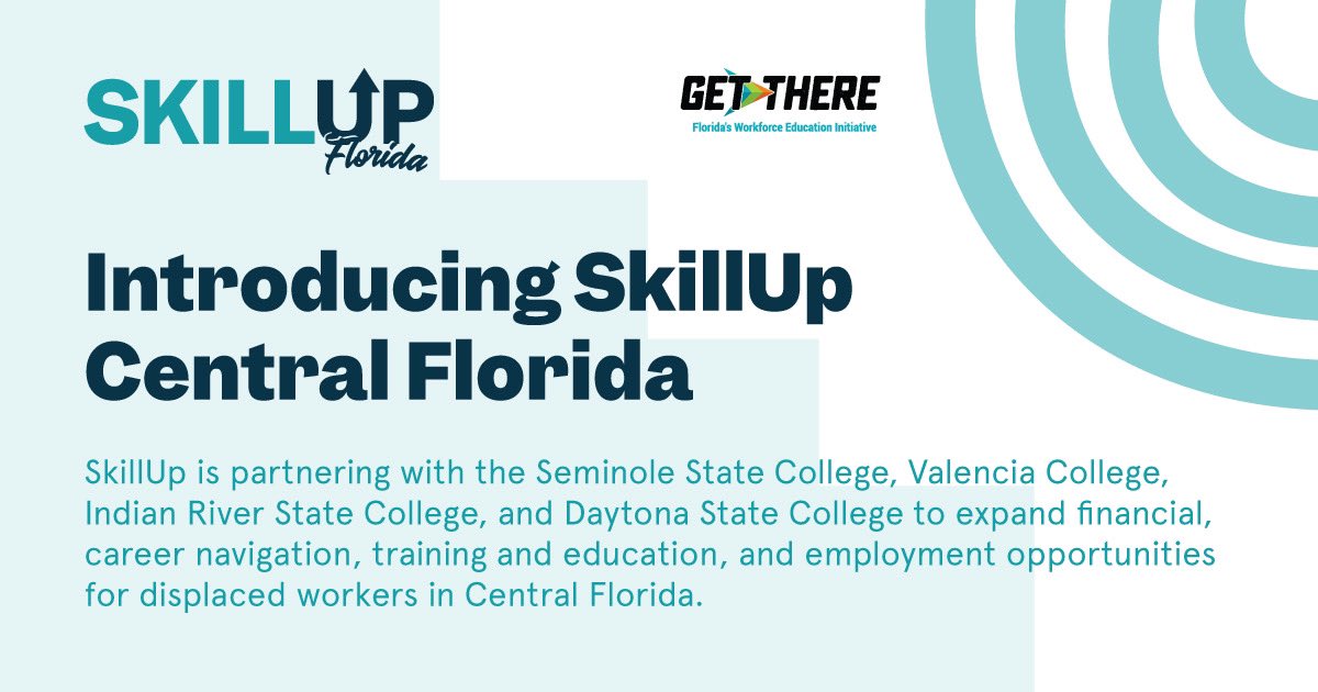 EducationFL's tweet photo. Now more than ever, Floridians need support and resources to get back to work. We’re excited to partner with @SkillUpOrg and 4 #Florida colleges to help create new pathways to high-growth jobs. Learn more: https://t.co/I0aODQppbO
#GetThereFL @FLCollegeSystem https://t.co/qkvJrpKi6a
