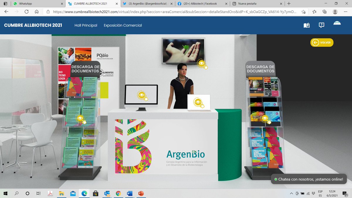 Sigue <a href="/allbiotech_/">ALLBIOTECH</a> 3er Jornada. Pasá por el stand, hacé👉 click en el mostrador y tendrás acceso a los2⃣ ficheros virtuales desde donde podrás descargar un Q&amp;A con tips para contestar dudas de la gente sobre biotecnología, material sobre edición génica, cambio climático y más!