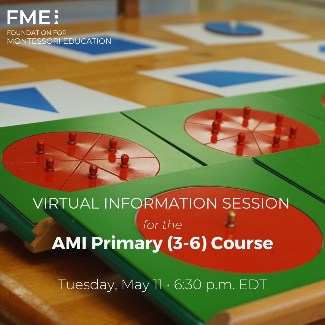"Many choose teaching, but it takes someone special to become an AMI Montessori teacher," - <a href="/MontessoriAMI/">AMI</a> 

Join us for a virtual information session to learn about the AMI Primary (3-6) Course at the Foundation.

Register here: montessori-ami.ca/events/
