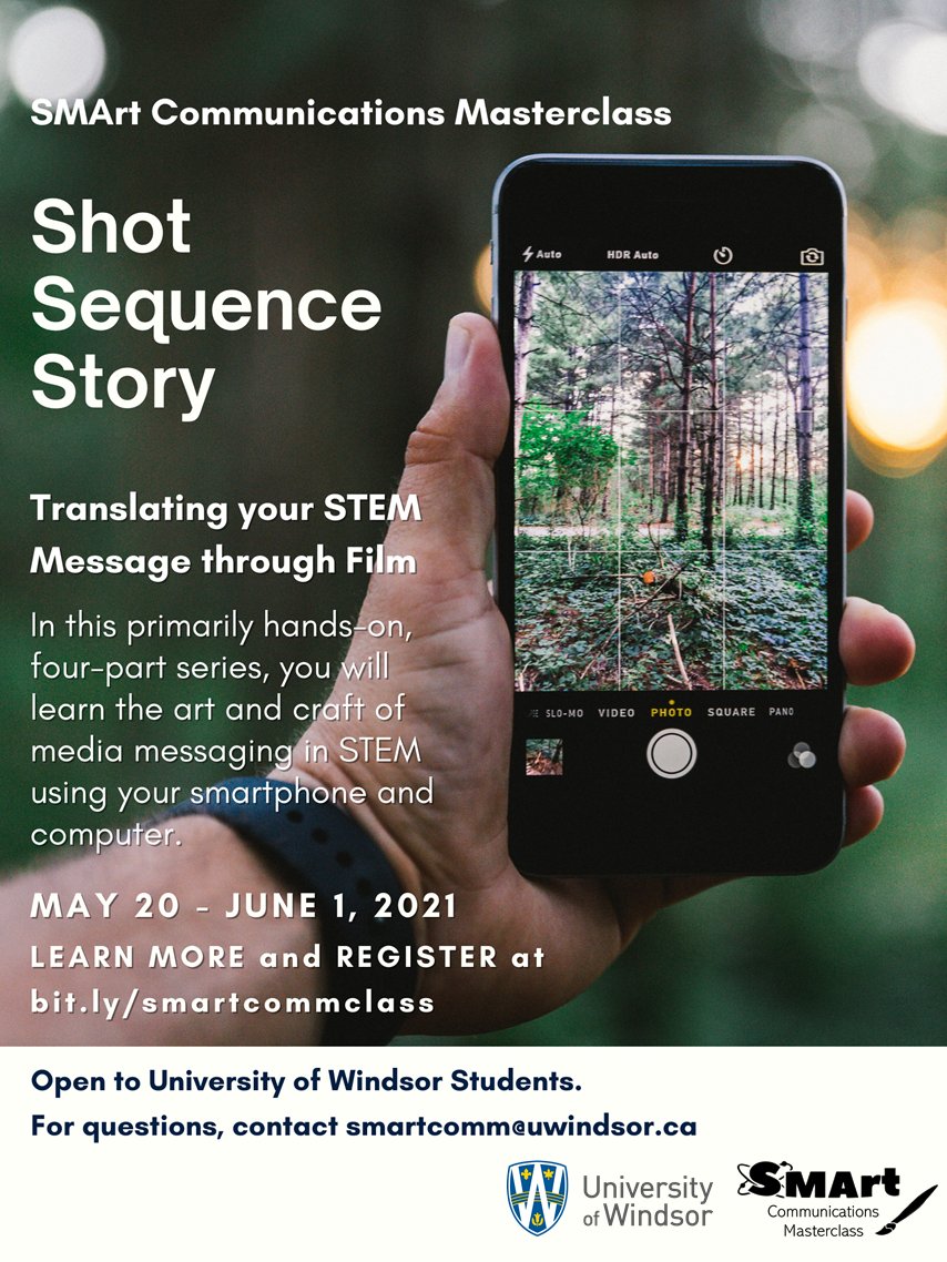 UWindsor Faculty of Science (@uwinscience) on Twitter photo Take advantage of this <a href="/UWindsor/">University of Windsor</a> SMArt Communications Masterclass – a hands-on four-part series where you can learn the art and craft of media messaging in STEM. Bit.ly/smartcommclass
<a href="/UWinResearch/">UWindsor Research and Innovation</a> <a href="/NSERC_CRSNG/">NSERC / CRSNG</a> <a href="/UWindsorENG/">UWindsor Engineering</a> <a href="/SMArtuWindsor/">Science Meets Art (SMArt) UWindsor</a> <a href="/USciWindsor/">USci Network</a> Take advantage of this <a href="/UWindsor/">University of Windsor</a> SMArt Communications Masterclass – a hands-on four-part series where you can learn the art and craft of media messaging in STEM. Bit.ly/smartcommclass
<a href="/UWinResearch/">UWindsor Research and Innovation</a> <a href="/NSERC_CRSNG/">NSERC / CRSNG</a> <a href="/UWindsorENG/">UWindsor Engineering</a> <a href="/SMArtuWindsor/">Science Meets Art (SMArt) UWindsor</a> <a href="/USciWindsor/">USci Network</a>