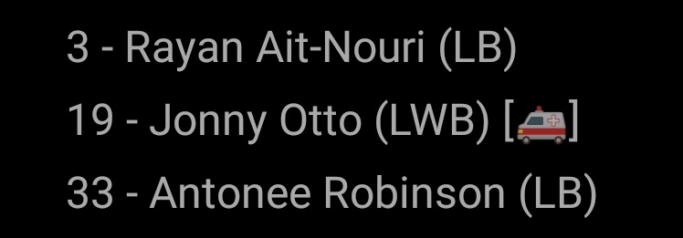 LATERALES IZQUIERDOSAnte la posibilidad de que Jonny se lesione, Robinson se suma a la lista de laterales izquierdos. Ait-Nouri partiría como titular, pero el puesto estaría muy competido.