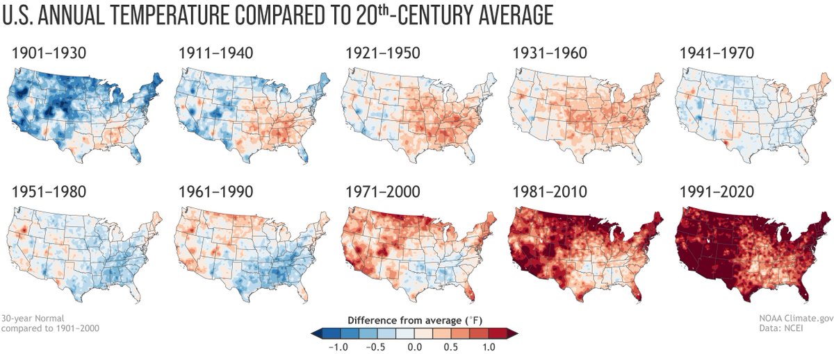 melinalasley's tweet image. noaa.gov/news/new-us-cl… New climate normals from NOAA show warmer weather across the country #climatechange