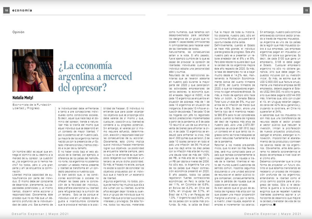 DESAFIOexportar's tweet photo. ¡La economía argentina a merced del opresor? ✍️Natalia Motyl
https://t.co/ToGArdZkdZ #libertd #pandemia #populismo #pobreza #COVIDー19 https://t.co/E6FcWXpWmy