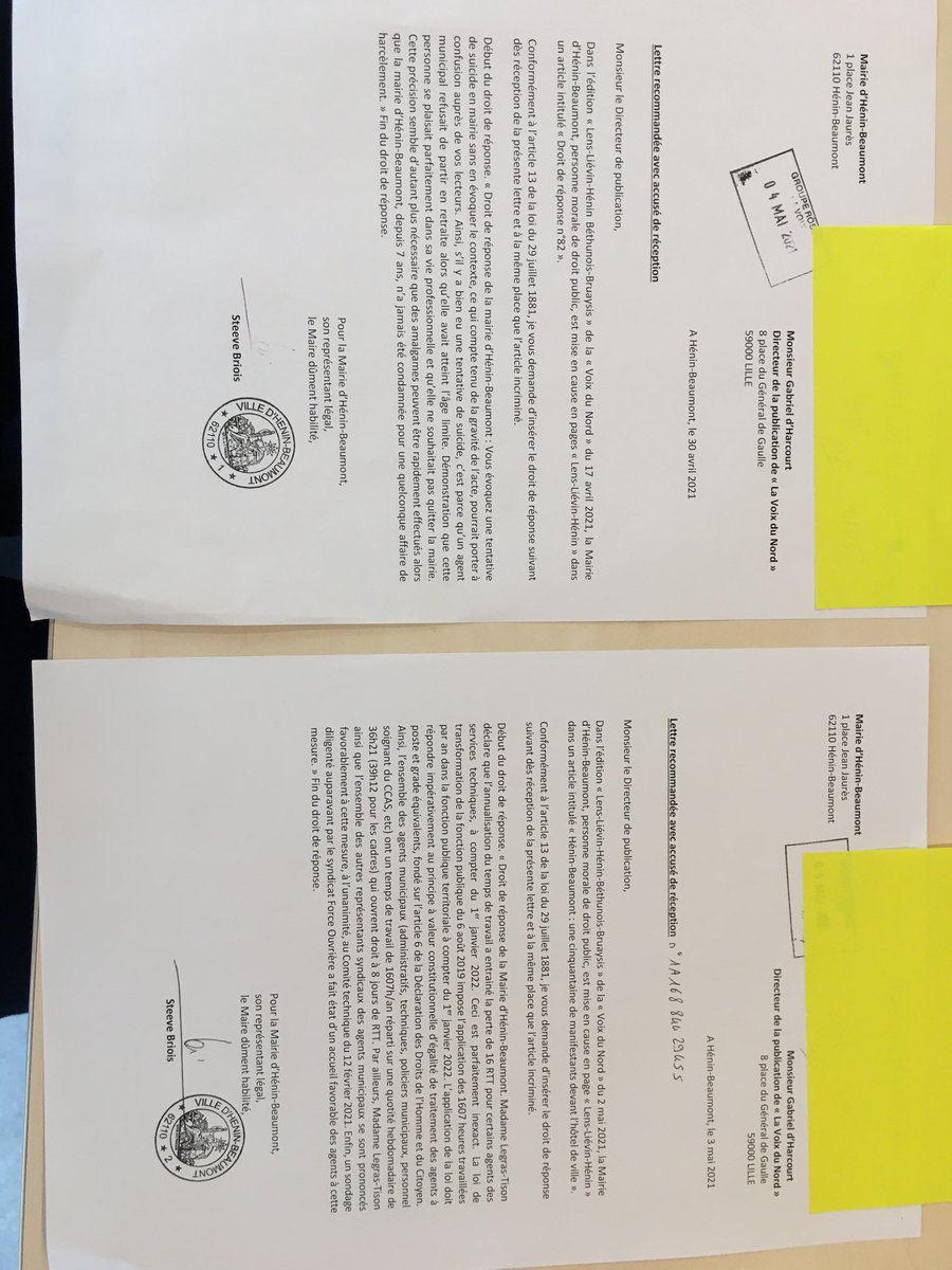 Et maintenant, c’est même parfois quasiment 2 droits de réponse en même temps ! On doit en être à 84 ou 85 ... C’est pénible, bien sûr. C’est surtout désolant pour les lecteurs. Et sans doute pas près de se calmer étant donné les échéances ... #RN #presse #laisseznousbosser