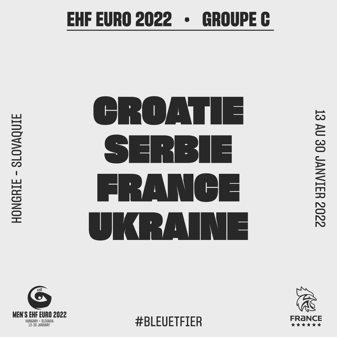 FRAHandball's tweet photo. #EHFEuro2022 Le groupe des Bleus 🏆 

🇭🇷 - 🇷🇸 - 🇫🇷 - 🇺🇦 

#BleuetFier #WatchGamesSeeMore https://t.co/qyTEycUWY5