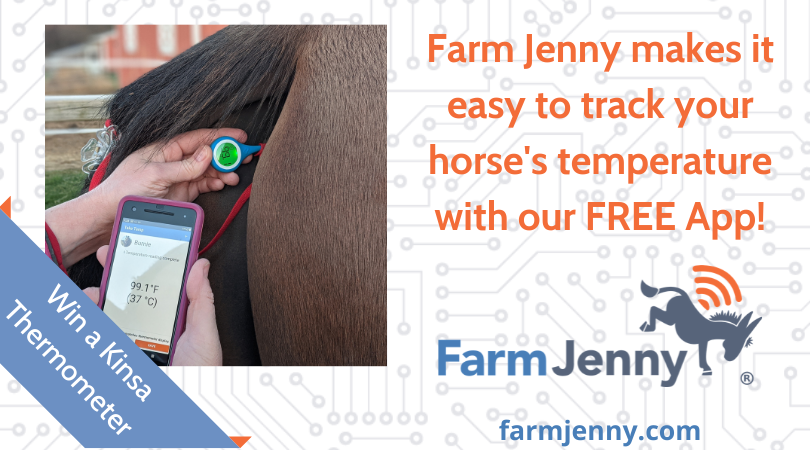 Stop EHV-1 in It's Tracks! Use Farm Jenny's FREE App to to record a horse's temperature and be entered to win 1 one of 10 Kinsa Thermometers! farmjenny.com/lets-stop-ehv-… 
#horses #equine #EHV #biosecurity #Veterinary #farms #IoT #AgTech #Thread #FarmJenny #HorseMonitoring #Kinsa