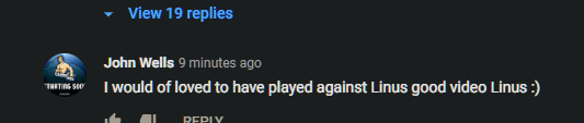 TTVCarryJW's tweet photo. @LinusTech @TEAMEVGA When you are excited to have first comment on the video instead of rushing through it to get a GPU ...  oh well #lttstore xD good luck to everyone! https://t.co/IyYKhpe1h1