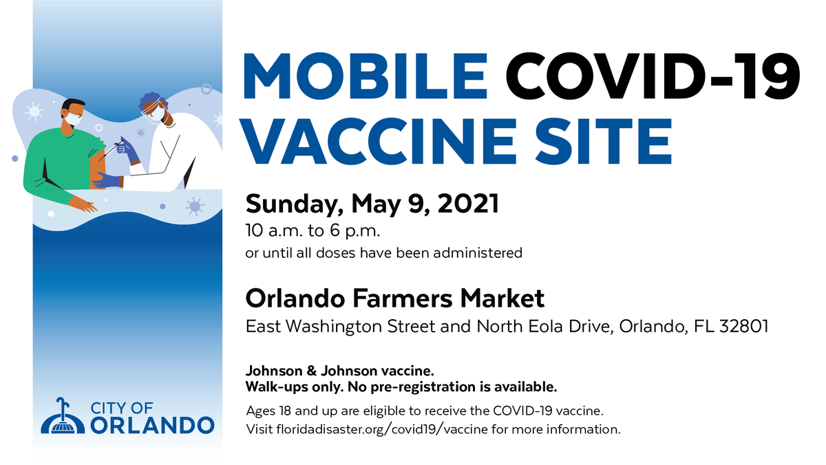citybeautiful's tweet photo. Vax up, Orlando! There are a number of mobile #COVID19 vaccine sites coming up this weekend and next week. 

Already received the vaccine? Share why you got vaccinated with #IGotMyShot, and encourage friends/ family to do the same. https://t.co/3MIACbb8Qi
