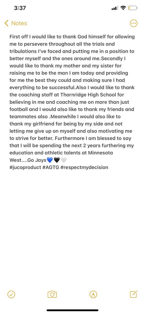 D1Vonno's tweet photo. After long and hard thinking I’m 110% committed💙🖤 @BradHoiseth 
@JuCoFootballACE @MnWestFootball @CoachBDeVries @ConnorKunkel @lindyy74 @Earl15182359  @mikeclarkpreps #JUCOPRODUCT #AGTG #respectmydecision https://t.co/ngzfA1tYcv