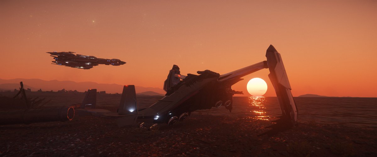 SC_Montecrist0's tweet photo. #Sunset patrol with the #Esperia #Prawler. Romantic night out :D #StarCitizen #VirtualPhotography @LSDGuilde https://t.co/pk66mnfkNZ